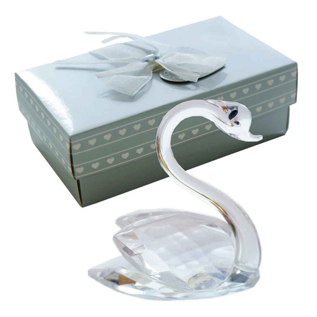 Swan Sculptures Statues, Crystal Decoration Animals Set Crafts Ornaments Home Decor