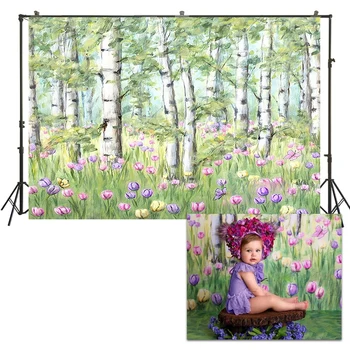 

Spring woods flowers photography backdrops text photo backdrop photographic background photocall party decorations1133