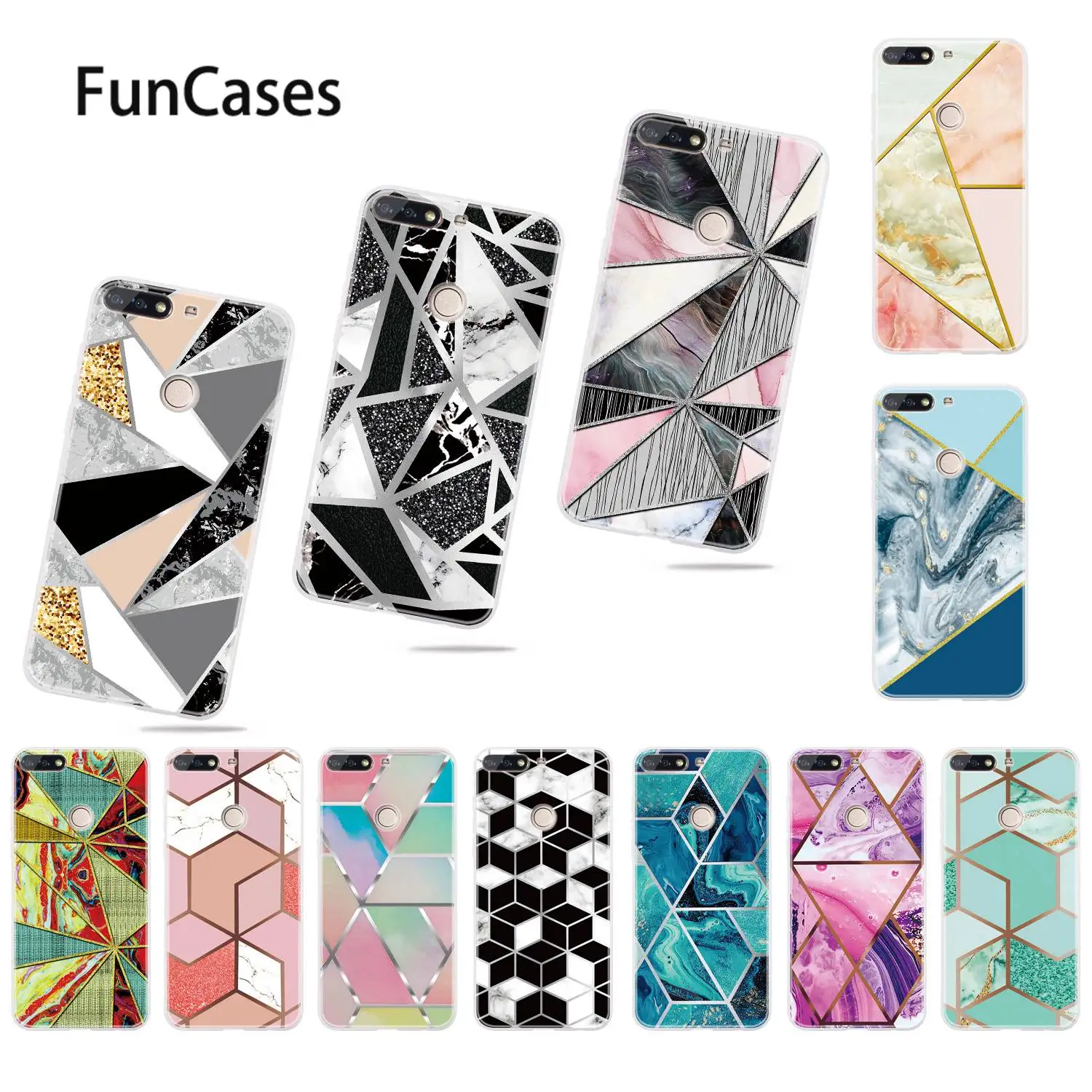 Jade Kembali Penutup untuk Huawei Nikmati 8 Etui Lembut Silicone Case SFor Huawei Seluler Nova 2 Lite Y7 Perdana 2018 5.99 