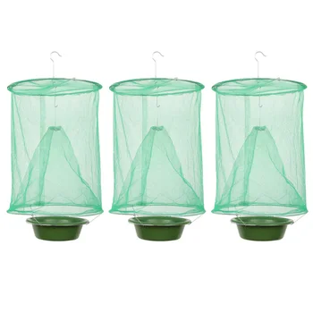 

3pcs Flies Flytrap Net Reusable Hanging Fly Catcher Flies Killer Flytrap Cage Net Trap Pest Control Tool for Garden Home Yard