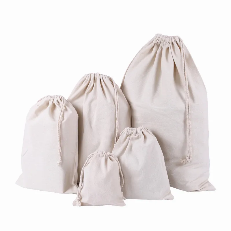 

Canvas Drawstring Bag Pocket Clothing Organize Storage Bag Custom-Built Rice Ditty Colour Printing Advisment Cotton Linen Bags