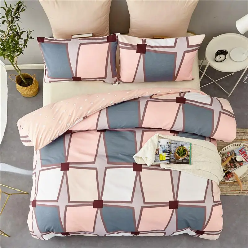 Bed Sheet And Pillowcase Comforter Quilt Set Black White Striped Grid FGA#654 | Дом и сад
