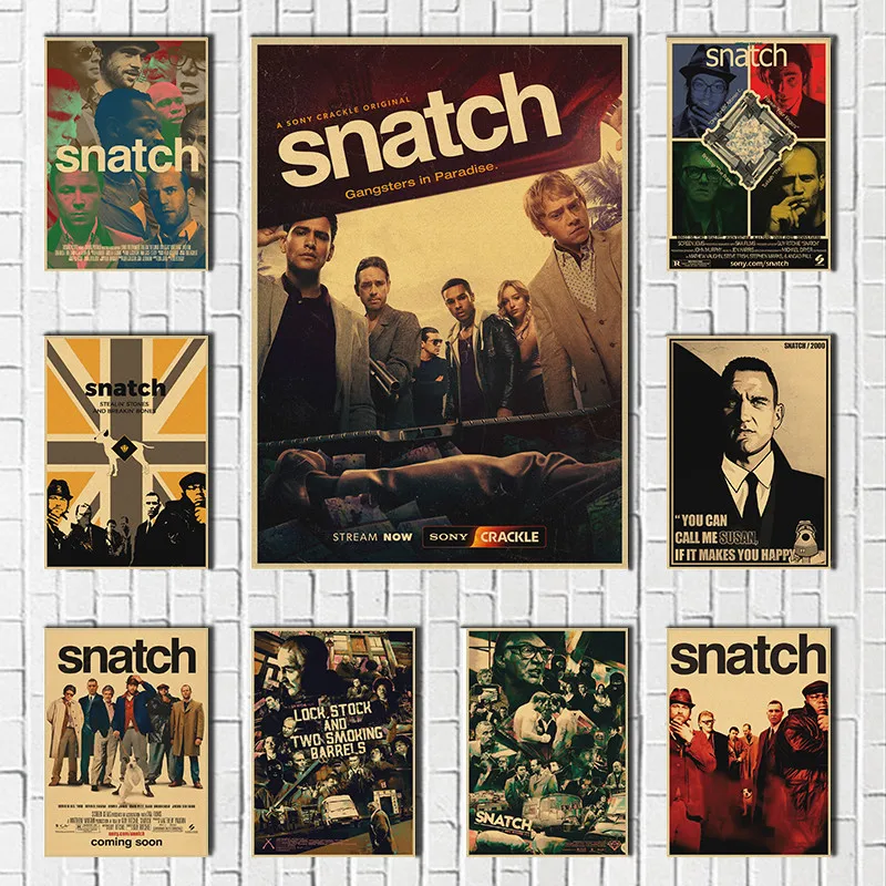 Настенный плакат из крафт-бумаги Snatch классический фильм простой принт домашняя