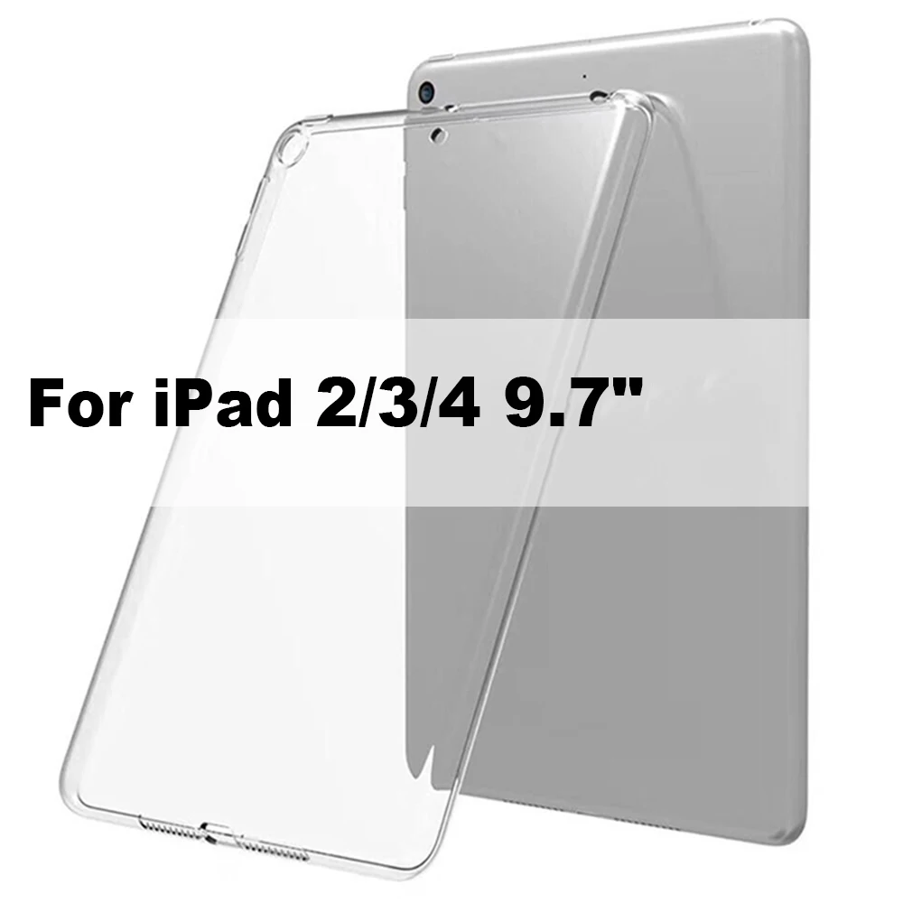 Чехол для iPad mini/Air/Pro 9," 10,2" 10," из ТПУ, прозрачный, мягкий Силиконовый противоударный чехол, защитный чехол - Цвет: iPad 2 3 4