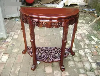 

800 Console table semi-circular table special offer beech wood handmade wall table semi-circular flower stand lotus table solid