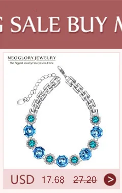 Neoglory, голубой кристалл, цветок, любовь, клипсы, запонки, серьги на день рождения, подарки для девочек-подростков, очаровательные, брендовые, модные, массивные украшения, новинка, JS9
