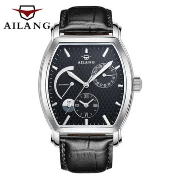 

2020 AILANG Men's Watch Advanced Sports Automatic Winding Clock Fashion Leather Strap Waterproof Auto Date Mechanical Watch New