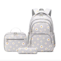 3 Pcs/Set Children School Backpack Girl School Bags Teenage Mochila Feminina Lunchbox Student With Pencil Case Kids 2023 Black 1