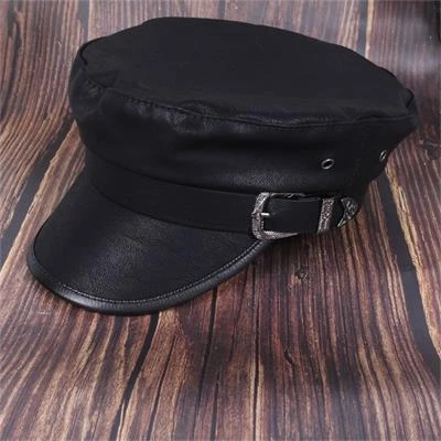 Korean version of the trend flat top beret navy hat ladies spring and autumn winter octagonal hat fashion black cap beret