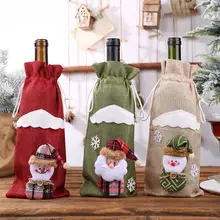 12 шт./партия, Рождественская бутылка вина, сумка, новогодние украшения с дедом морозом, морозом, снеговик для бутылки, рождественские подарки, декор для винной бутылки
