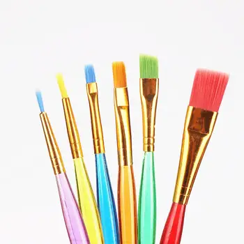 

6 Colorful Tip Artificial Fiber Paint Brushes Tools Set for Artist Supplies paint brush QKCR60
