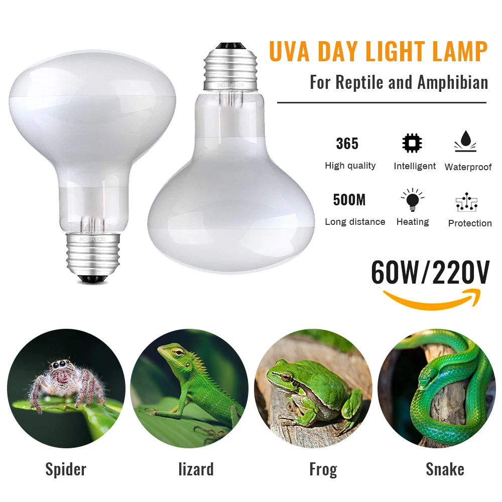 Лампа для рептилий, инфракрасная керамическая нагревательная лампа для домашних животных, черепаха, ящерица, паук, ящик для рептилий, теплый светильник, лампочки - Цвет: G226096A