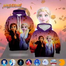 Популярные толстовки с 3D рисунком WHOSONG для женщин, девочек, принцесс, унисекс, одежда с длинными рукавами, замороженная 2 уличная одежда