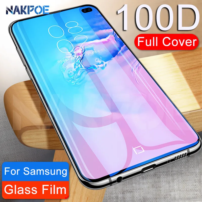 

100D Curved Tempered Glass on For Samsung Galaxy S10 S9 S8 Plus S10e Screen Protector For Samsung S7 Edge A6 A8 2018 Glass Film