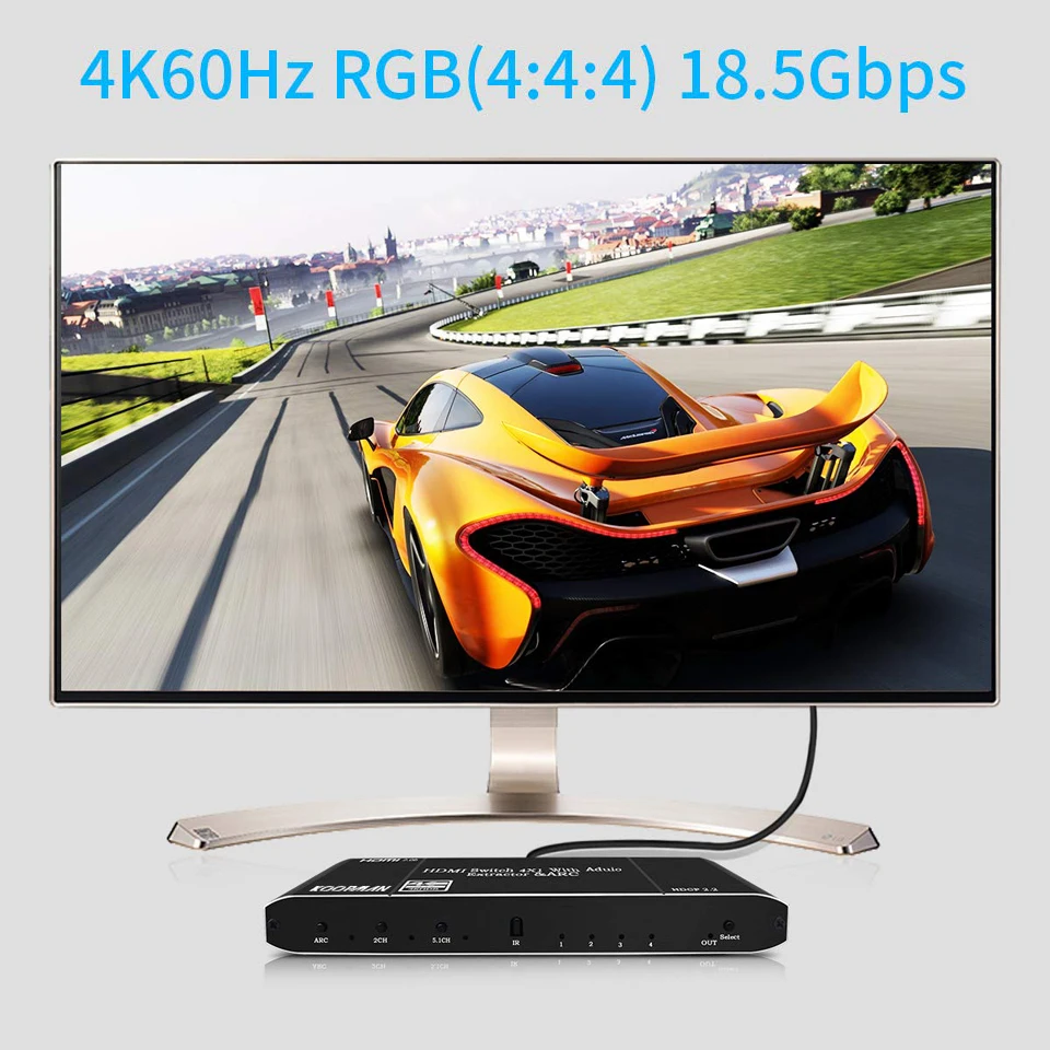 Переключатель Navceker 2x1 HDMI с дистанционным управлением 4x1 2 0 переключатель 4K @ 60Hz 3D HDR