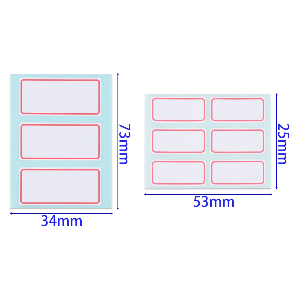 12 листов пустые наклейки самоклеющаяся этикетка красная граница этикетка записываемая именная наклейка Канцтовары офисный школьный принадлежности