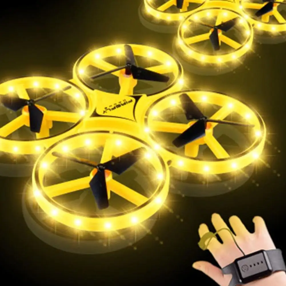 

ZF04 RC Mini Quadcopter Induction Drone Smart Watch Remote Sensing Gesture Aircraft UFO Hand Control Drone Altitude Hold Kids
