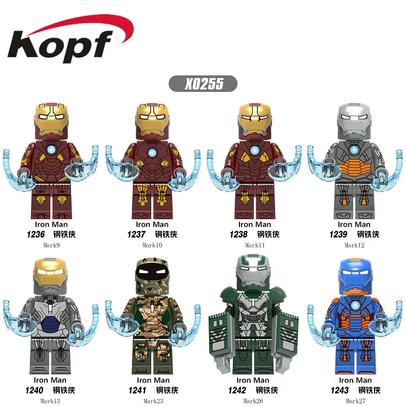 

X0255 Single Sale Super Heroes Iron Man Series Figures MK 9 MK 10 MK 11 Figures Building Blocks Model Gift For Kids Toys