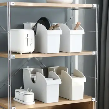 

Food Grade Plastic Pulley Pot Lids Cover Cookware Seasoning Storage Box Shelf Large Capacity Kitchen Storage Container Organizer