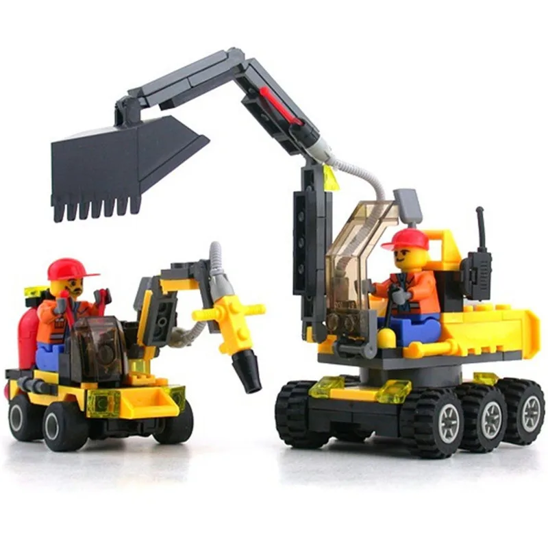 Лучшие продажи город пожарная машина экскаватор транспорт самосвал Legoings модель