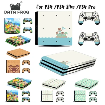 

DATA FROG Animal Crossing Full Cover Skin Sticker For PS4 Console With Controllers Protector Skin Cover For PS4 Slim/Pro Gamepad
