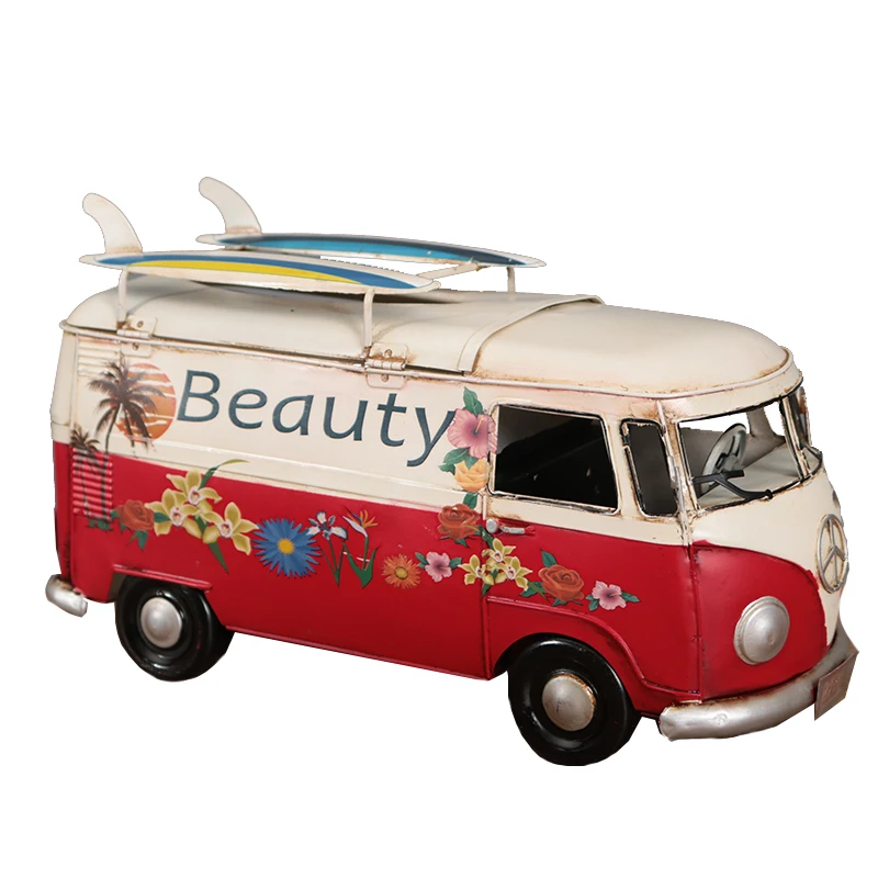 Wrought Iron Retro Tissue Box, Creative Bus, Car, Beetle Model, Desktop Paper Holder, Napkin Drawer Design, Office, Home Decor 4