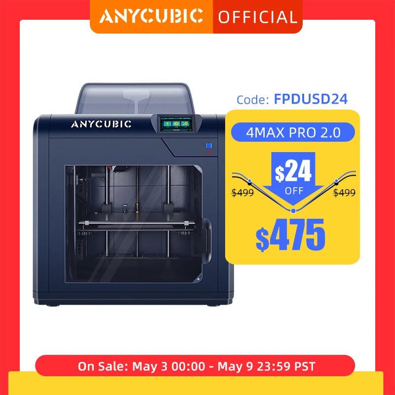 Barato ANYCUBIC-Impresora 3D 4Max Pro 2,0, dispositivo de impresión FDM, con gran volumen de construcción, nuevo 9YaLQEjYy5j