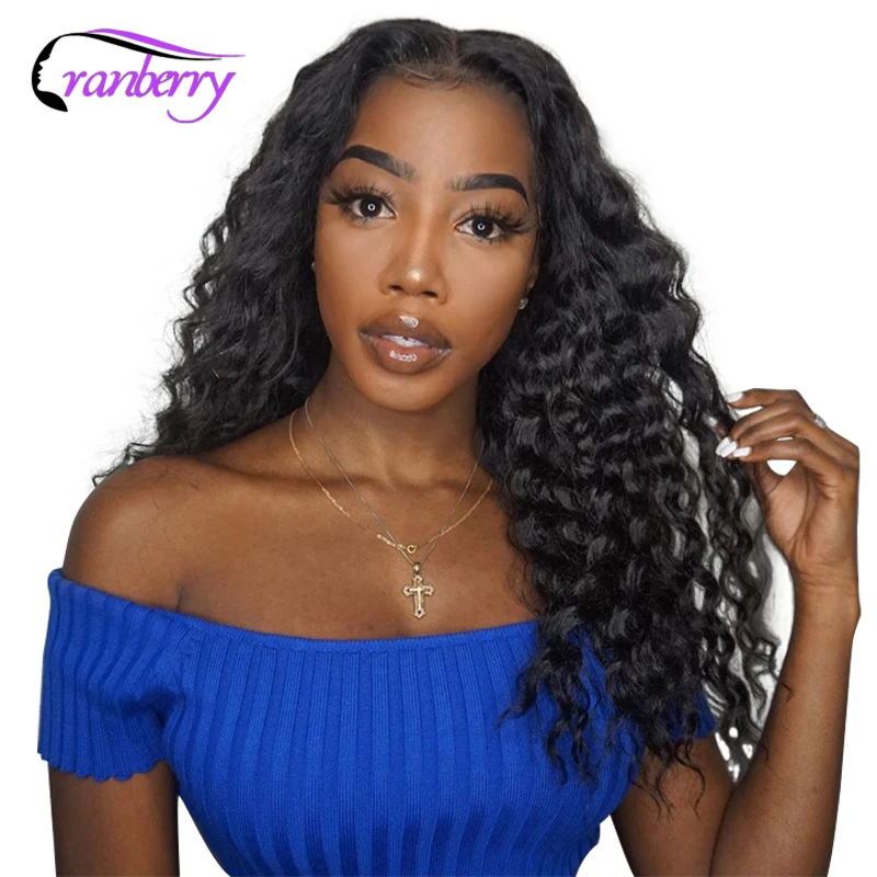 

Cranberry Hair Deep Wave Wig 13x4 Lace Front Wigs For Black Women 100% Remy Hair Peruvian Wig Lace Front Human Hair Wigs