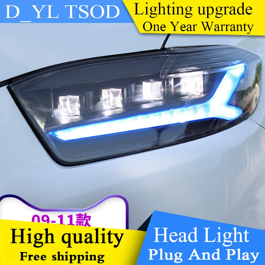 

Car Styling for Toyota Highlander Headlights 2007-2011 LED Headlight DRL Bi-LED Lens High Low Beam Parking Fog Lamp All LED