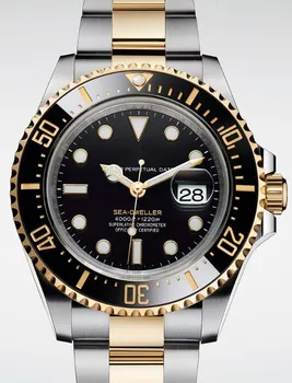 

New Men Stainless Steel Automatic Mechanical Silver Gold Black Blue Green Ceramic Bezel Sapphire Heavy Watch Limited 43mm