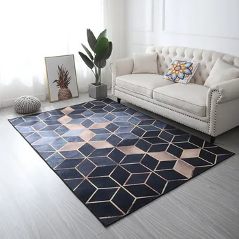 

Nordic Living Room Carpet Luxury Entrance Modern Geometric Rug Square Abstract Area Alfombras Dormitorio Home Decor AD50CA