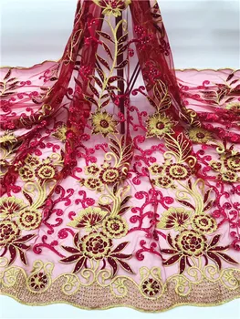 

Latest African Tulle Lace 2019 French Net Lace Fabric with stones For Wedding dress nigeria lace fabric