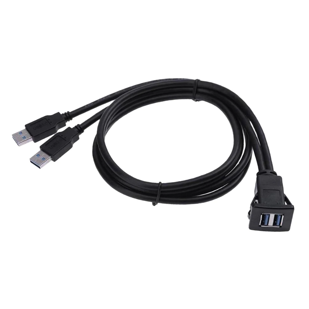Двойной USB 3,0 папа-мама Автомобильная панель скрытого крепления удлинитель 1 м/3,3 фута