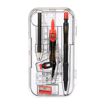 

Stationery student drawing set 8 piece set compass ruler set set ruler Item No. 7709