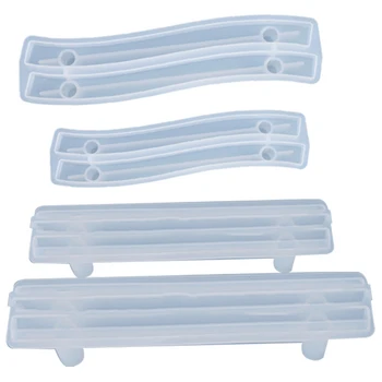 

4Pcs Fruit Tray Handle Accessories Door Handle Silicone Mold Resin Glue Set Tray Coaster Handle Mold