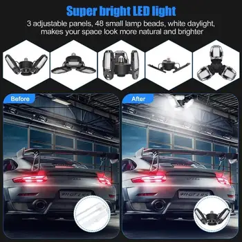 

New Deformation LED Garage Lights High Bay Light Super Light 60W E27 LED Lights Waterproof Industrial Lighting Workshop Light