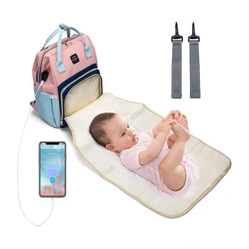 

LequeenMultifunction Urine Pad Diaper Bag Baby Mom Backpack Maternity Nursing Bag Maternity Nursing Handbag Stroller Bed Bag