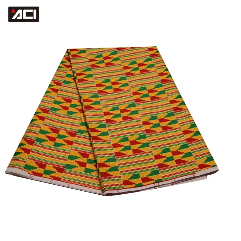 19030030 ACI Ghana ткань Kente Анкара Африканский Воск печатная Ткань 6 ярдов/шт модная африканская ткань Анкара настоящий воск - Цвет: 19030030