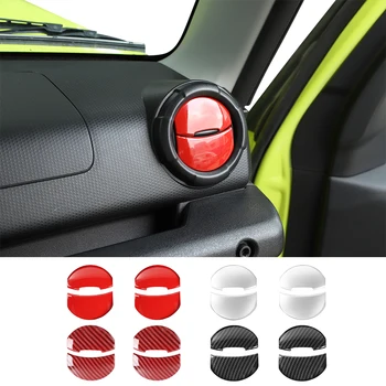

TESIN Car Interior Accessories ABS Carbon Fiber Dashboard Air-conditioning Outlet Decoration Stickers Ring for Suzuki Jimny 2019