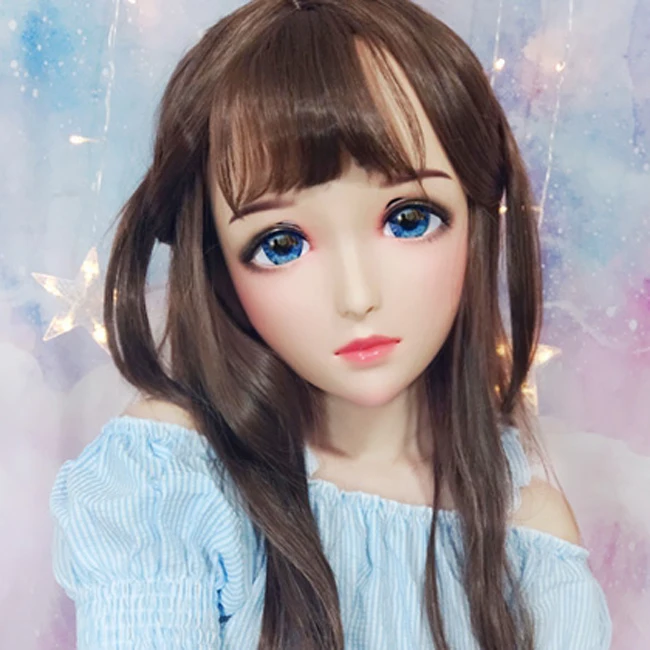 Mo-02) Женская милая девушка Смола половина головы кигуруми BJD глаза кроссдресс в стиле японского аниме маска Лолиты с глазами и париком