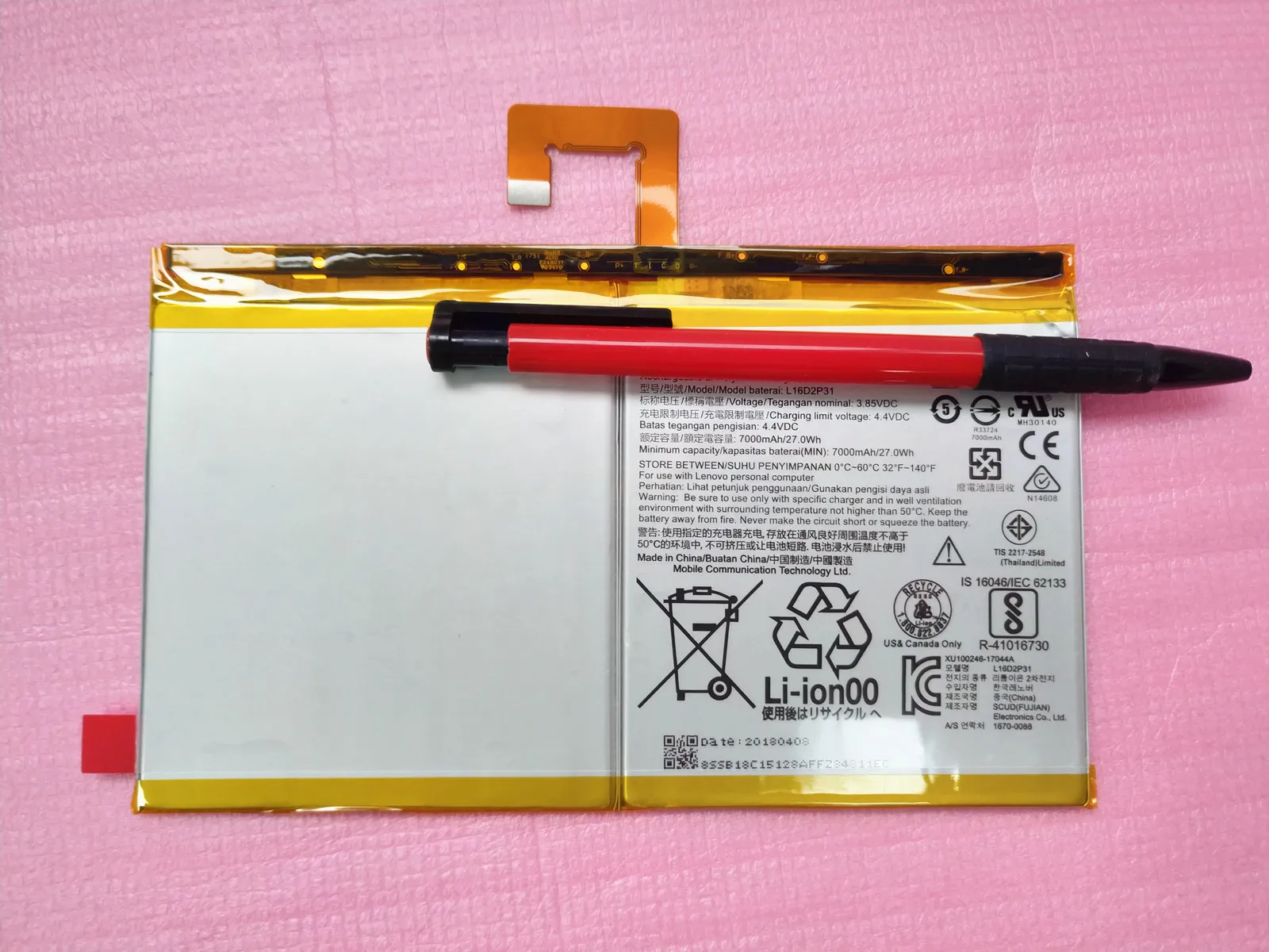 New 7000mAh Battery L16D2P31 For LENOVO TAB 4 10,10 RE 10 PLUS TB X304L ...