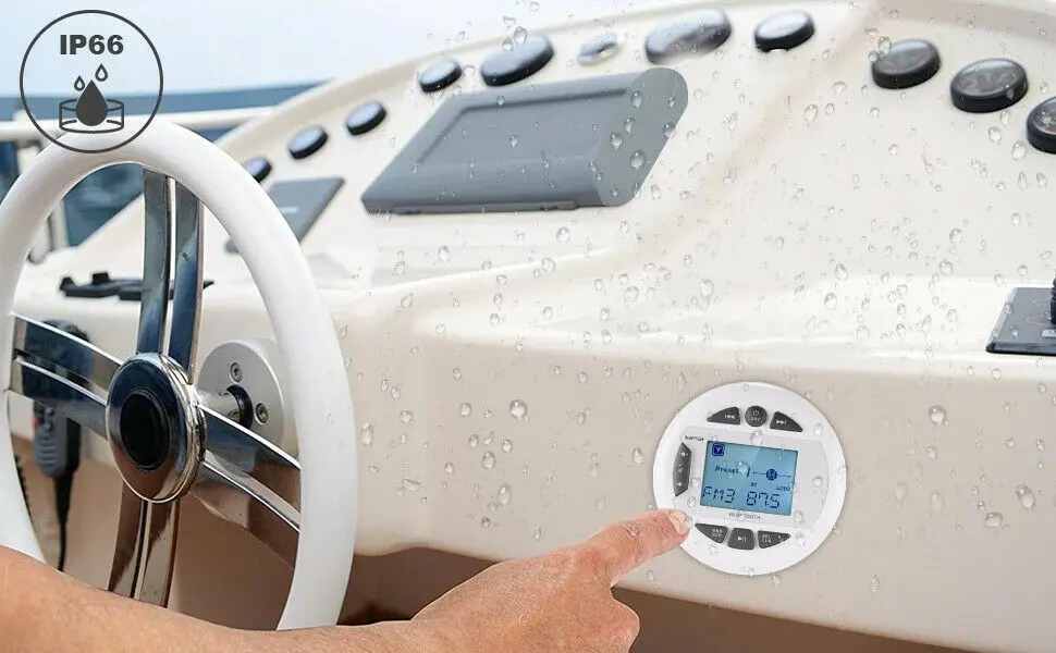 Водонепроницаемый морской Bluetooth Стерео FM AM радио Автомобильный mp3 плеер аудио+ 4 дюймов морской лодка наружные колонки Мотоцикл ATV+ антенна
