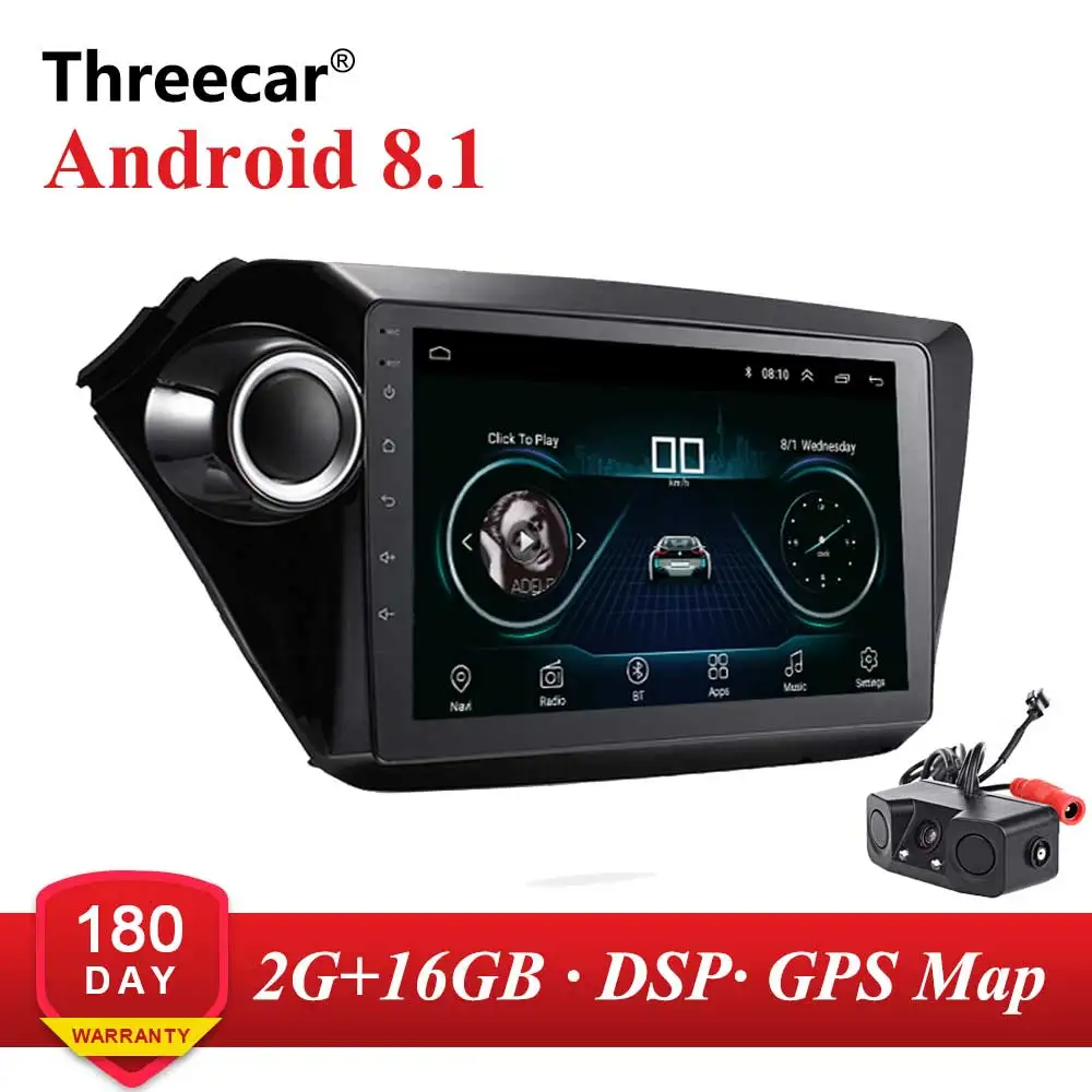 2with 16 cam Android 9 автомобильный DVD мультимедийный плеер 2+ 16GB для KIA K2 RIO 3 2012~ gps навигация 3g wifi AM RDS DSP Bluetooth 2din радио - Цвет: 2with 16 cam
