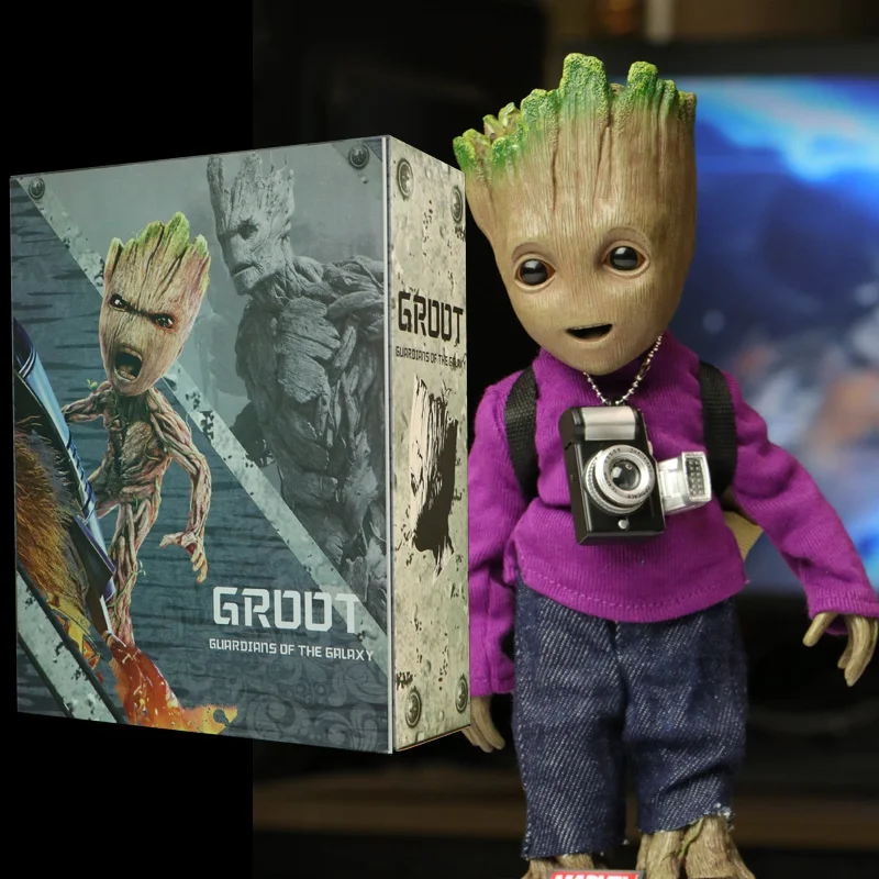 F-Box Groot прекрасный стражи Галактики дерево игрушечный человечек Мстители фигурка супер-героя кукла 1/1 подарок для мальчика - Цвет: F-Box