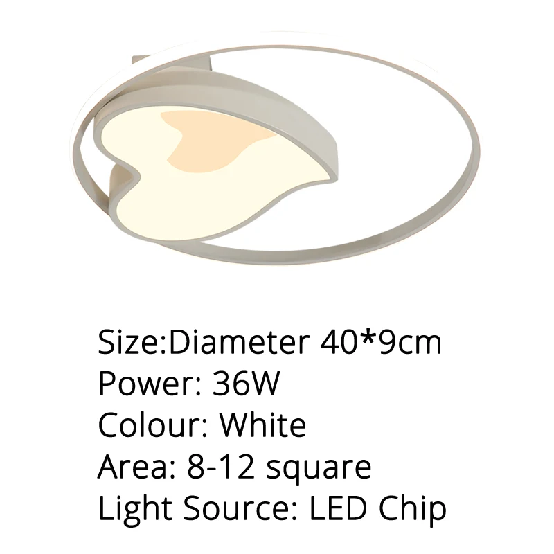 Современный светодиодный потолочный светильник для спальни, кухни, поверхностный светильник, белый, розовый, голубой каркас, дистанционный светильник, светильник, люстры - Цвет корпуса: X8106 white 40cm