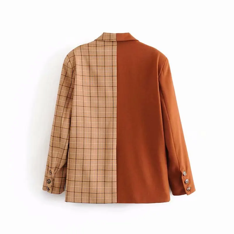 

Autumn New Style Western Style Pattern Joint Mixed Colors Versitile Fashion Slim Fit Suit Jacket 233-9437