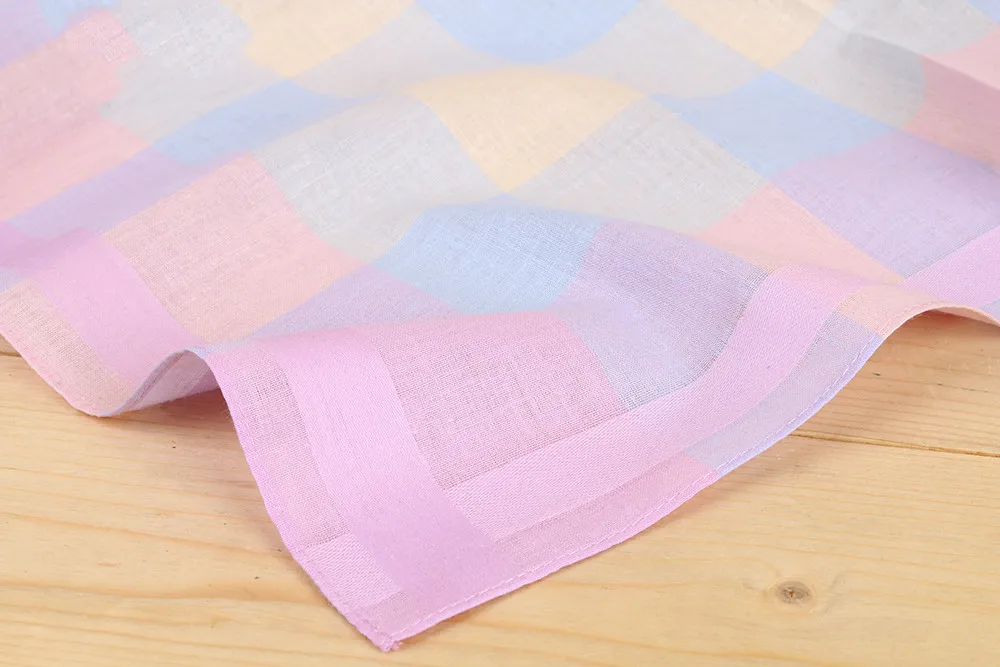 Pocket square,mini handkerchief 12PCs Mixed Color Plaid Handkerchief Neutral Checked Square Cotton Wipes Colored Plaid Fashion Cute Style 43X 43cm