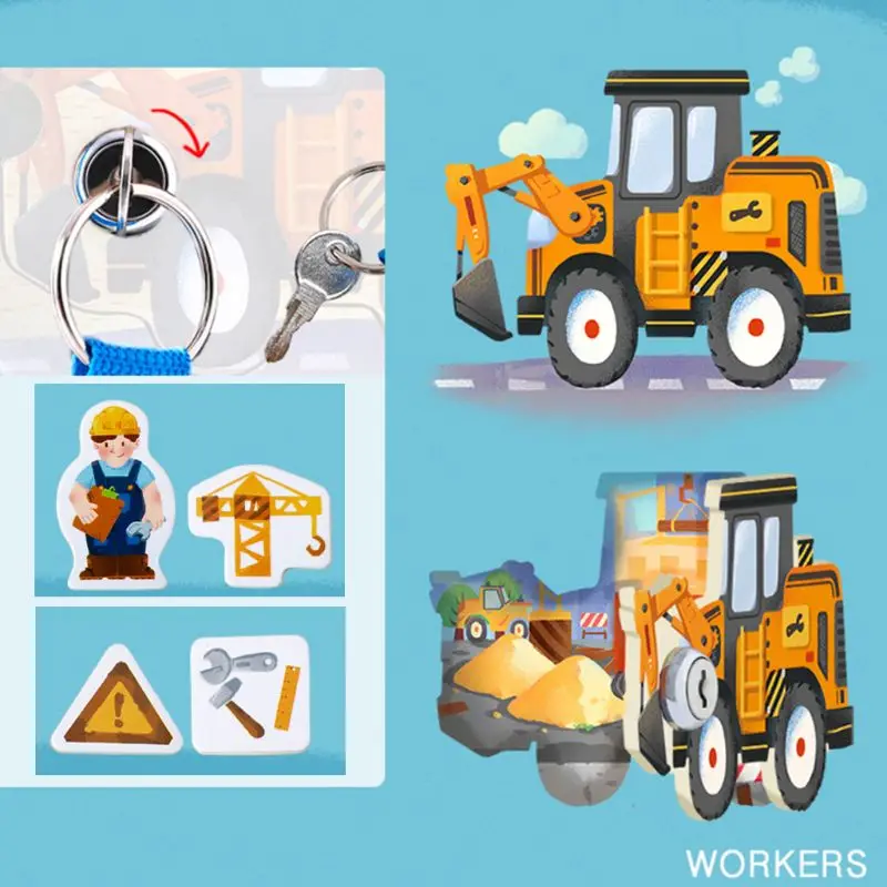  Wooden Montessori Children Cognitive Board Unlocking Education Toy Teaching Kids - 4000166474615