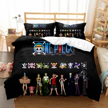 Juego de cama de una pieza con estampado 3D de Luffy, conjunto de funda nórdica, ropa de cama, regalo para novio, decoración Bohemia