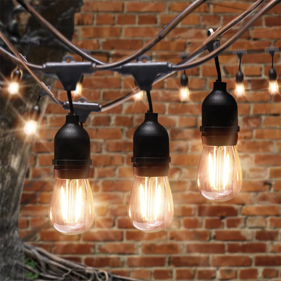 Outdoor LED Lighting Waterproof Light String E27/E26 Lamp Christmas Day Garden Restaurant Decoration | Лампы и освещение
